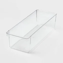 Medium Narrow Fridge and Pantry Organizer Bin - Brightroom™: Clear Kitchen Storage, Freezer-Safe, 14.5"x5.5"