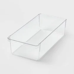 Medium Narrow Fridge and Pantry Organizer Bin - Brightroom™: Clear PETG, Freezer-Safe, Hand Washable