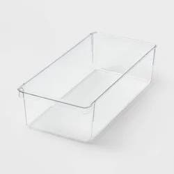 Medium Narrow Fridge and Pantry Organizer Bin - Brightroom™: Clear PETG, Freezer-Safe, Hand Washable