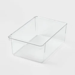 Small Wide Fridge and Pantry Organizer Bin - Brightroom™: Clear Kitchen Storage, Freezer-Safe, 10.5"x6.94"