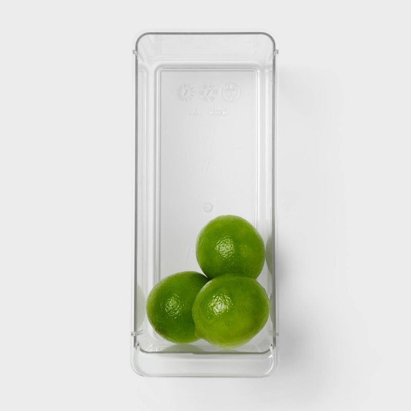 slide 2 of 2, Small Narrow Fridge and Pantry Organizer Bin - Brightroom™: Clear Kitchen Storage, Freezer-Safe, 10.5" Depth, 1 ct