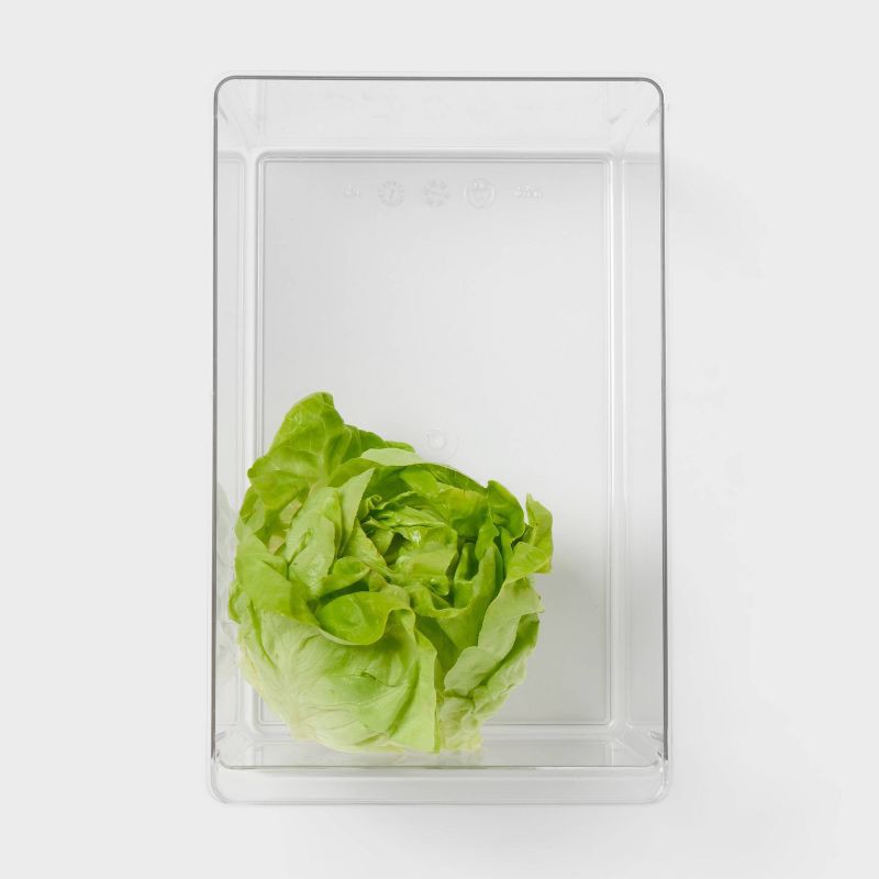 slide 3 of 3, Large Wide Fridge and Pantry Organizer Bin - Brightroom™: Clear Freezer-Safe Storage, 14.5"x9.14"x6", 1 ct
