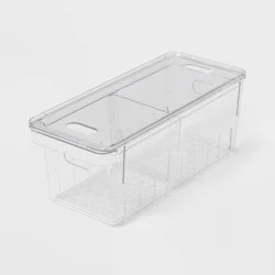 Divided Berry Bin with lid Clear - Brightroom™: Refrigerator Organizer, Kitchen Storage, Freezer-Safe