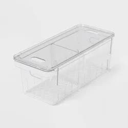 Divided Berry Bin with lid Clear - Brightroom™: Refrigerator Organizer, Kitchen Storage, Freezer-Safe
