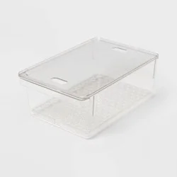 Produce Fridge Bin with Lid - Brightroom™: Clear Refrigerator Organizer, Kitchen Storage, 10.5" Depth