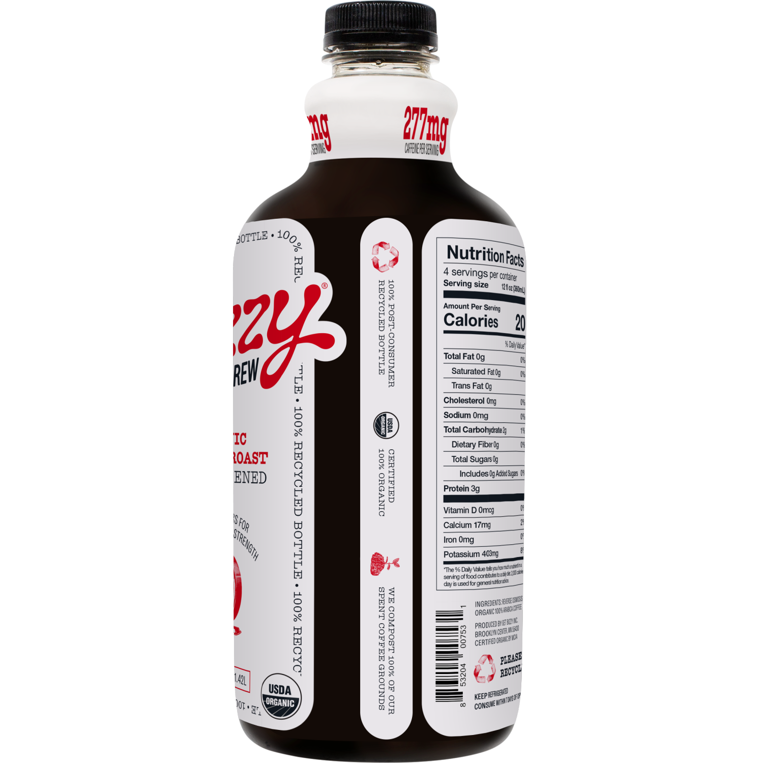 slide 3 of 4, Bizzy Coffee Coffee, Organic, Medium Roast, Cold Brew, 48 fl oz