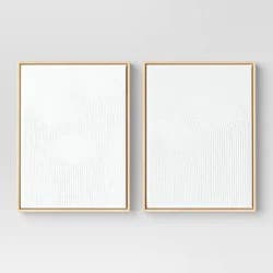 (Set of 2) 12" x 16" Rainbow Arches Framed Embellished Canvas Set - Threshold™: Modern Abstract Wall Art, Sawtooth Back Mount