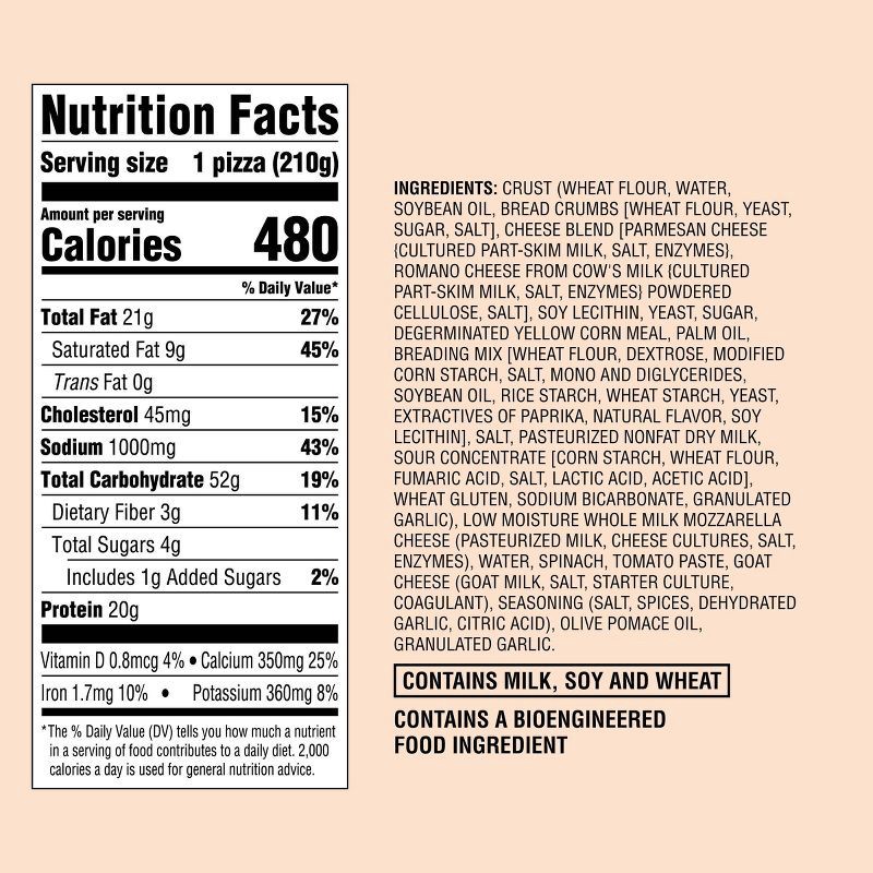 slide 4 of 4, Frozen Spinach & Goat Cheese Mini Pizza - 7.4oz - Good & Gather™, 7.4 oz