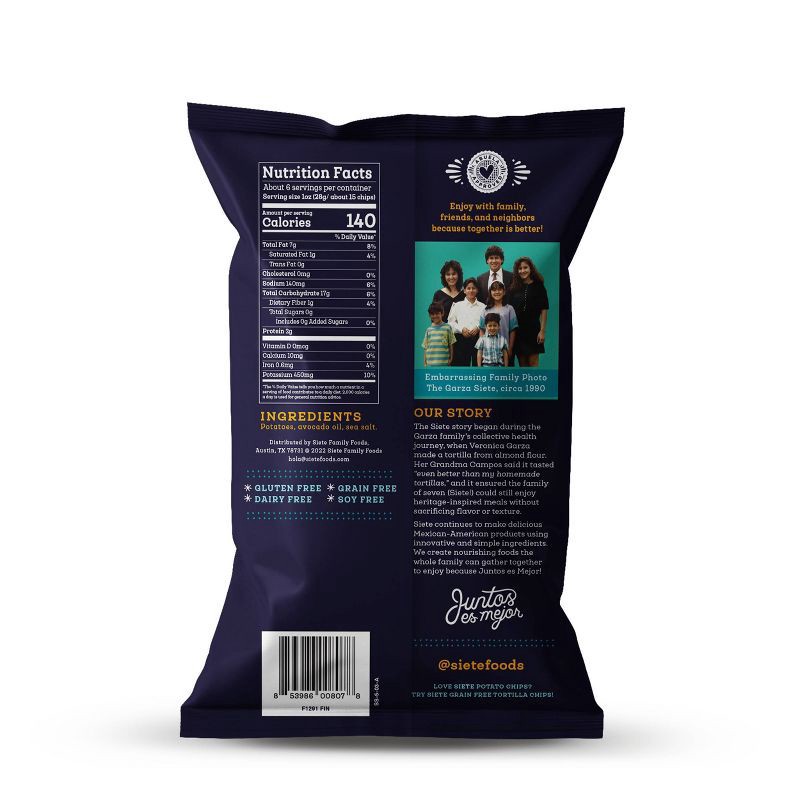 slide 2 of 4, Siete Sea Salt Kettle Potato Chips - 5.5oz, 5.5 oz