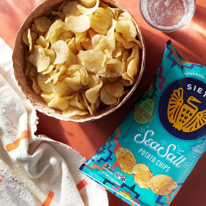 slide 3 of 4, Siete Sea Salt Kettle Potato Chips - 5.5oz, 5.5 oz