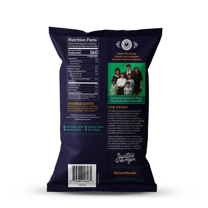 slide 2 of 7, Siete Sea Salt Vin Kettle Chips - 5.5oz, 5.5 oz