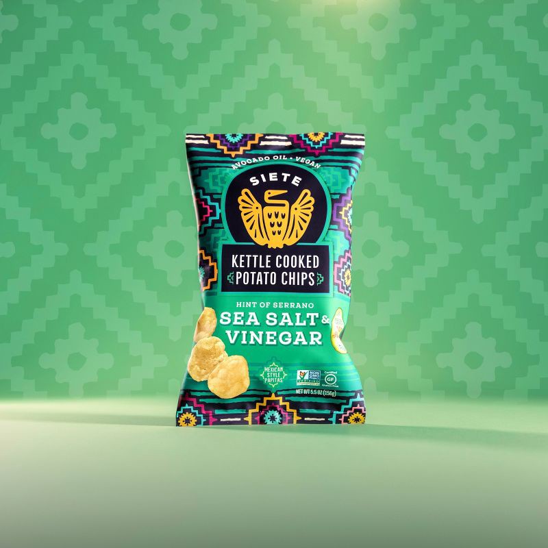 slide 6 of 7, Siete Sea Salt Vin Kettle Potato Chips - 5.5oz, 5.5 oz