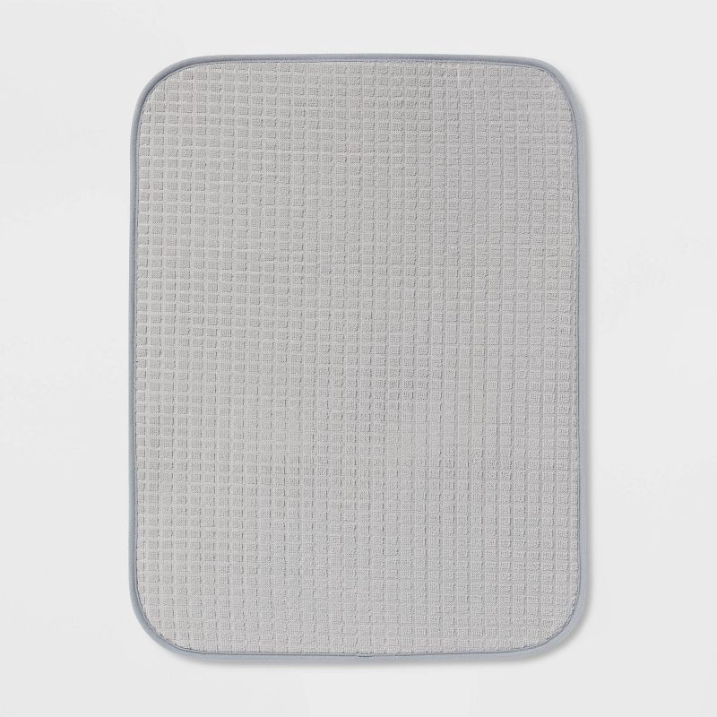 slide 1 of 3, 18"x 24" Drying Mat Light Gray - Brightroom™: Polyester Dish Mat for Kitchen, Machine Washable, 1 ct