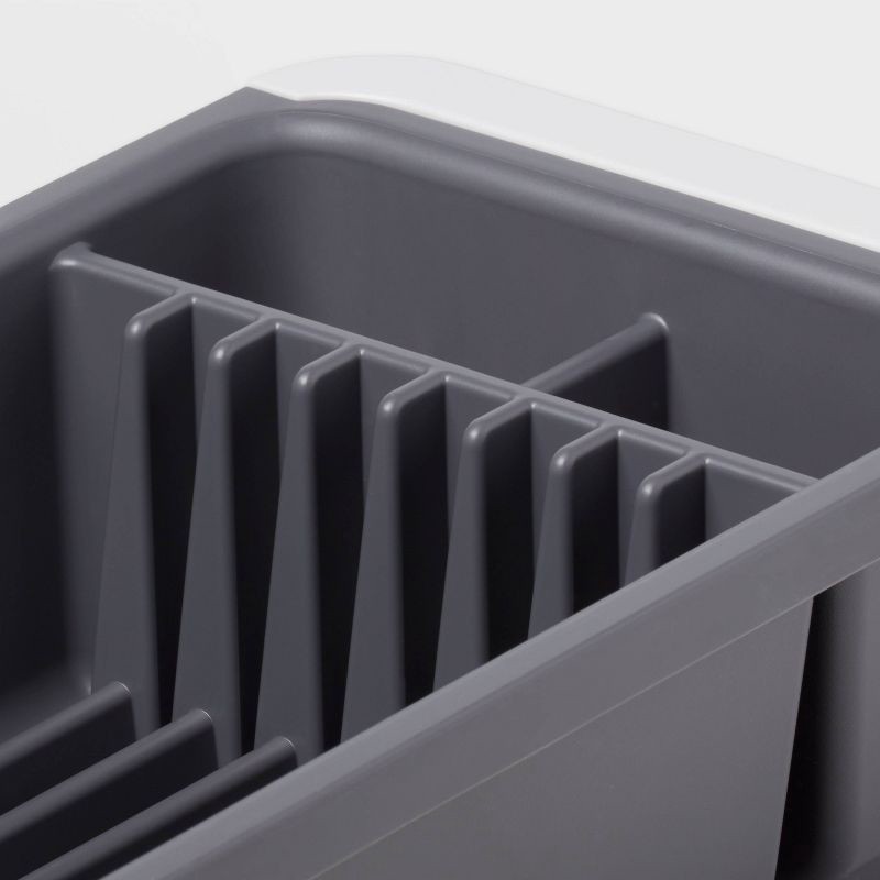 slide 3 of 4, Over the Sink Dish Drainer Gray - Brightroom™: Freestanding Dish Drying Rack & Sponge Holder, Polypropylene, Hand Wash, 1 ct