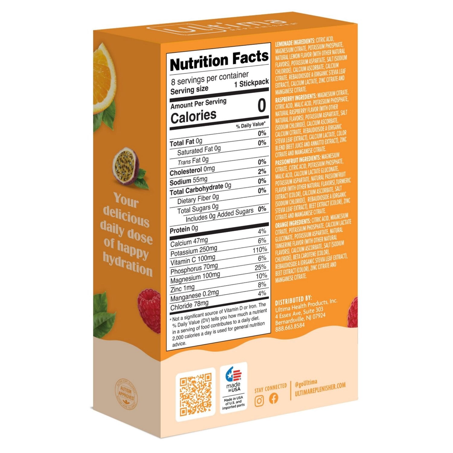 slide 2 of 2, Ultima Replenisher Daily Sunsational Variety Pack Electrolyte Drink Mix 8 Stickpacks, 8 ct