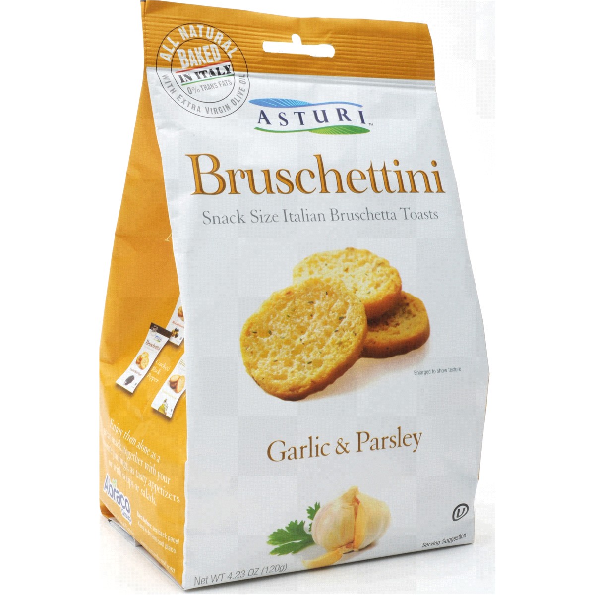 slide 1 of 13, ASTURI Bruschettini Garlic Parsley, 4.23 oz