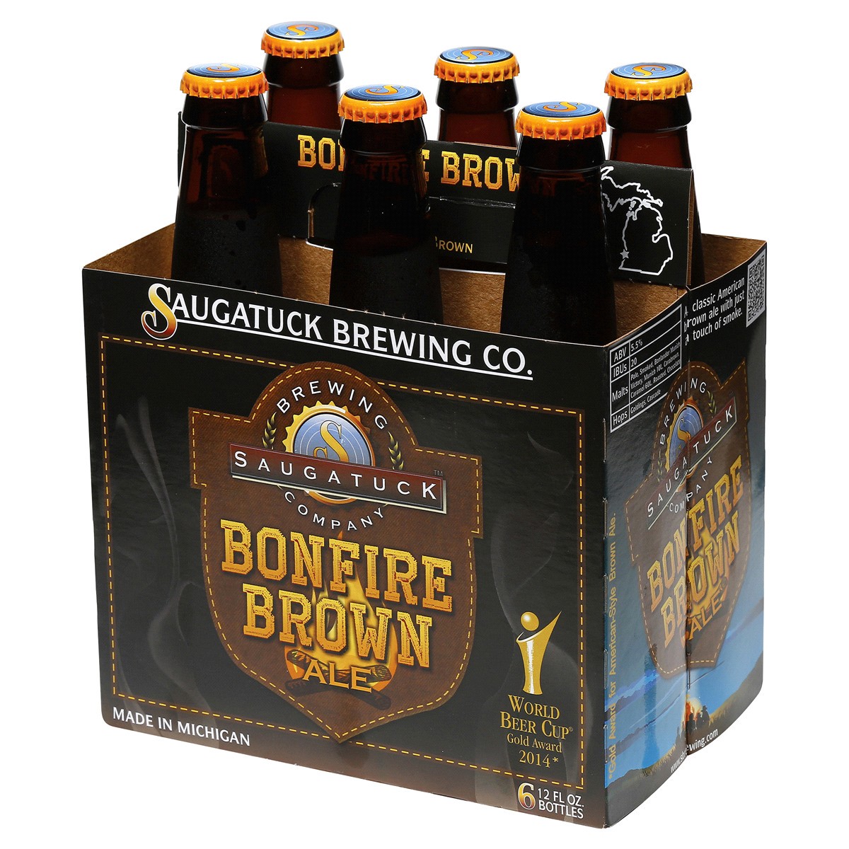 slide 2 of 17, Saugatuck Bonfire Brown Ale, 6 ct; 12 fl oz