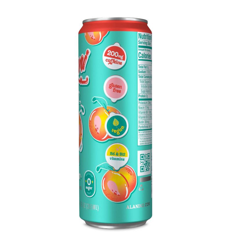 slide 2 of 3, Alani Nu Alani Juicy Peach Energy Drink - 12 fl oz Can, 12 fl oz