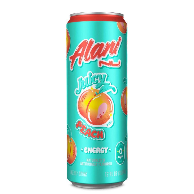 slide 1 of 6, Alani Nu Alani Juicy Peach Energy Drink - 12 fl oz Can, 12 fl oz