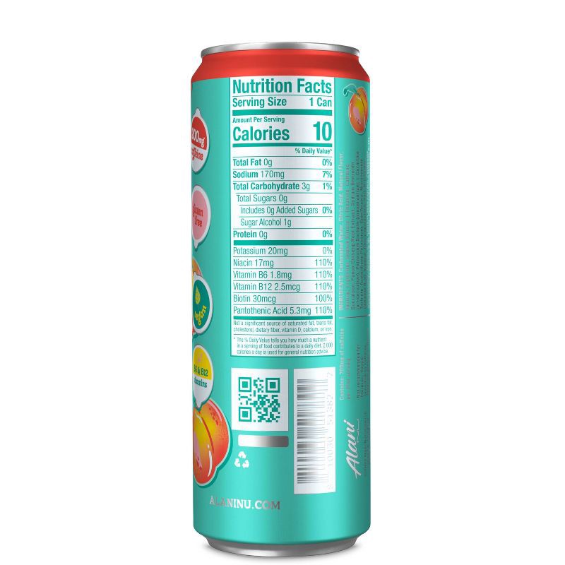 slide 3 of 3, Alani Nu Alani Juicy Peach Energy Drink - 12 fl oz Can, 12 fl oz