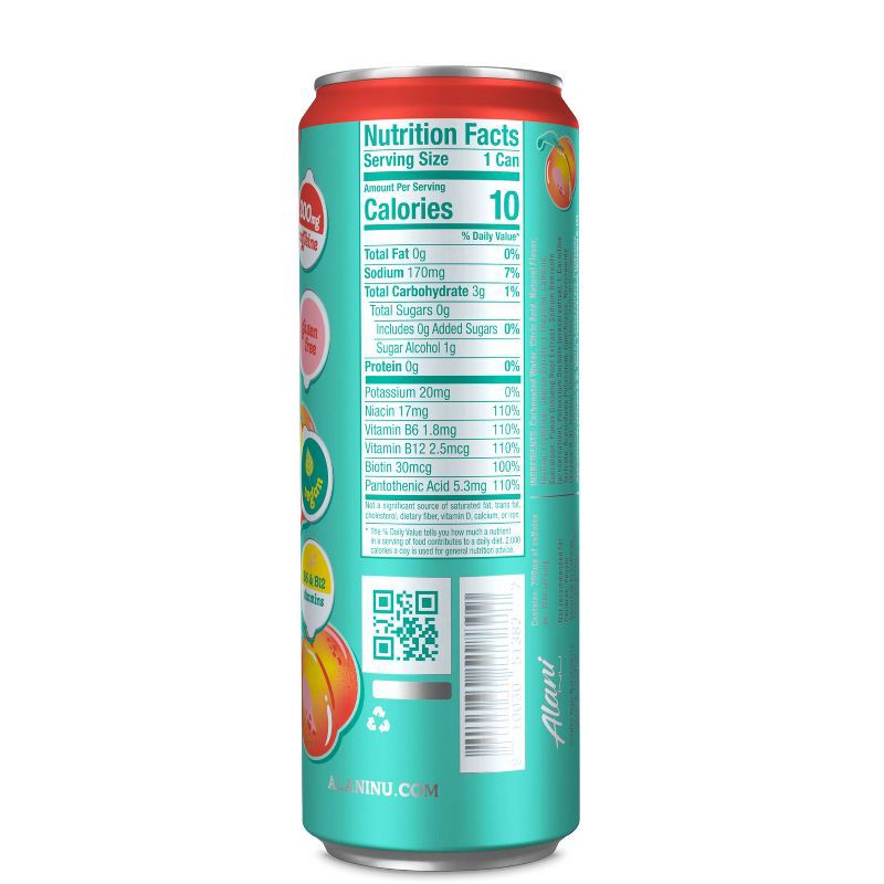 slide 3 of 3, Alani Nu Alani Juicy Peach Energy Drink - 12 fl oz Can, 12 fl oz