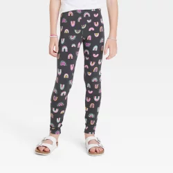 Girls' Rainbow Leggings - Cat & Jack Charcoal XS