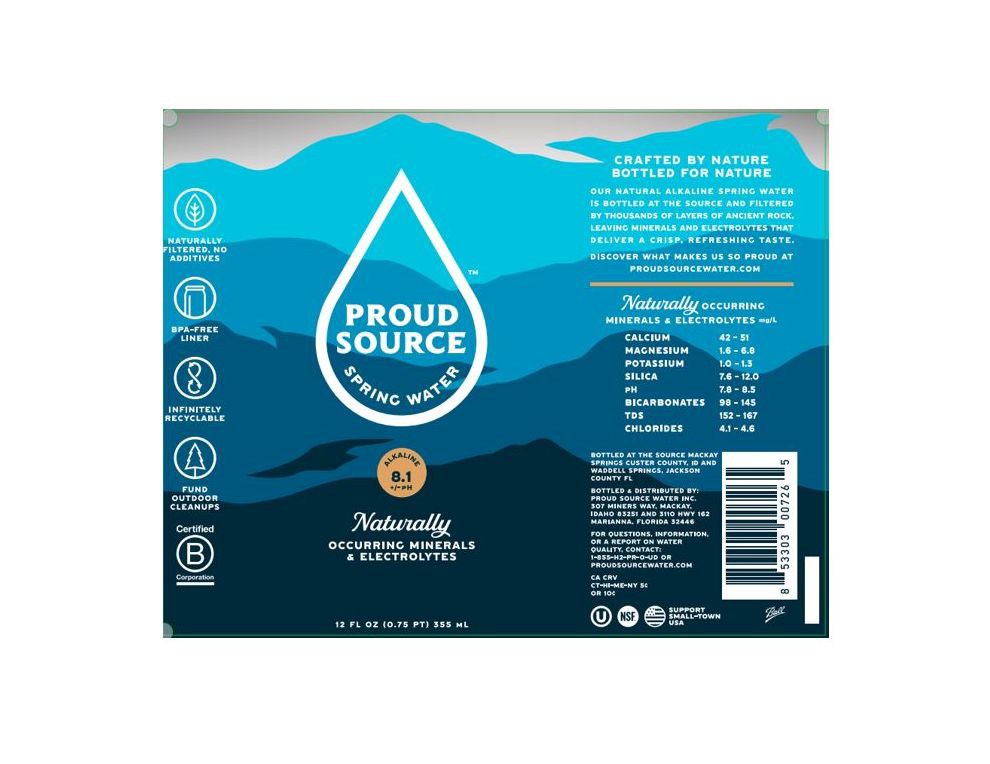 slide 2 of 4, Proud Source Spring Water 8 - 12 fl oz Cans, 12 fl oz, 8 ct