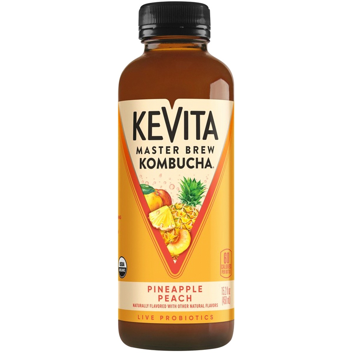 slide 1 of 1, KeVita Master Brew Organic Pineapple Peach Kombucha, 15.2 oz, 15.2 oz