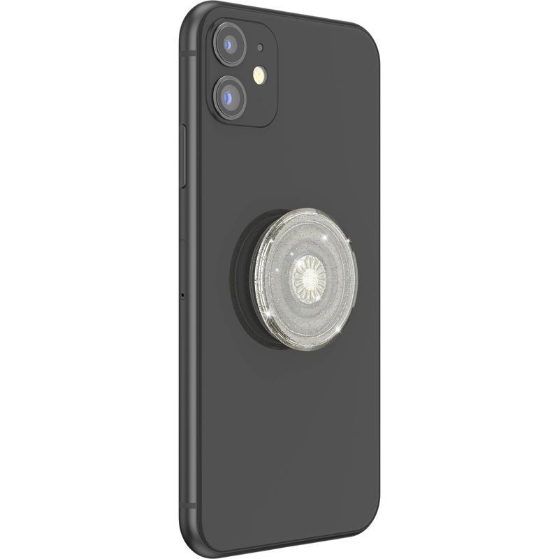 slide 4 of 5, PopSockets PopGrip Cell Phone Grip & Stand - Clear Glitter Silver, 1 ct