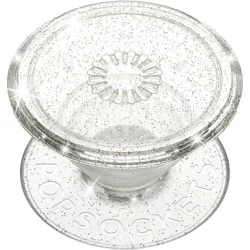 PopSockets PopGrip Cell Phone Grip & Stand - Clear Glitter Silver