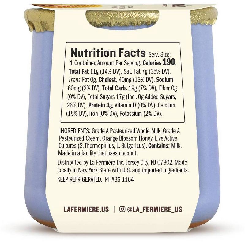 slide 2 of 3, La Fermiere Orange Blossom Honey Naturally French Yogurt - 4.9oz, 4.9 oz