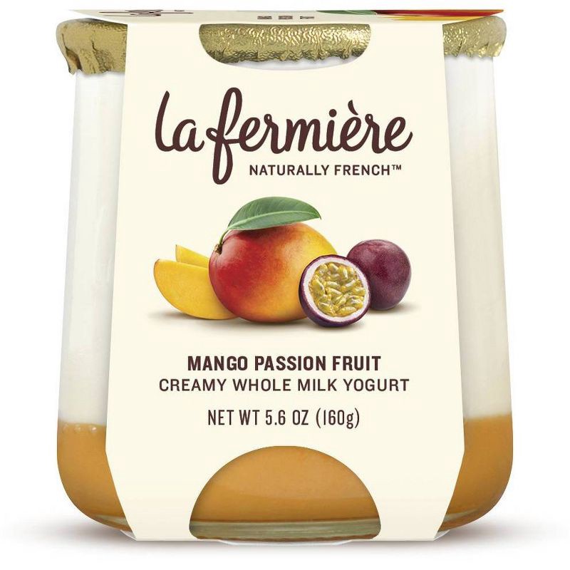 slide 1 of 3, La Fermiere Mango Passion Fruit on Bottom Whole Milk Yogurt - 5.6oz, 5.6 oz