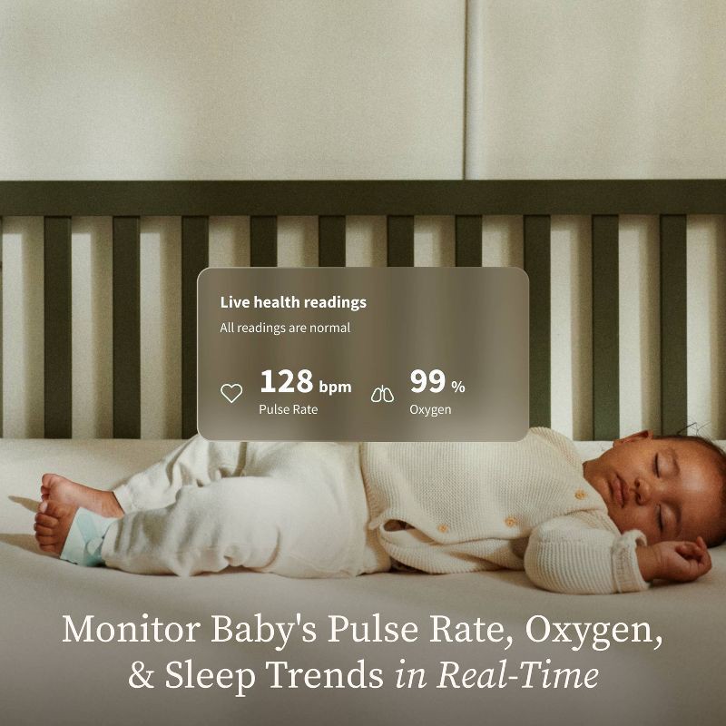 slide 3 of 12, Owlet Dream Sock - Smart Wearable Baby Breathing and Movement Monitor with Live Heart Rate & Oxygen Alerts - Mint, 1 ct