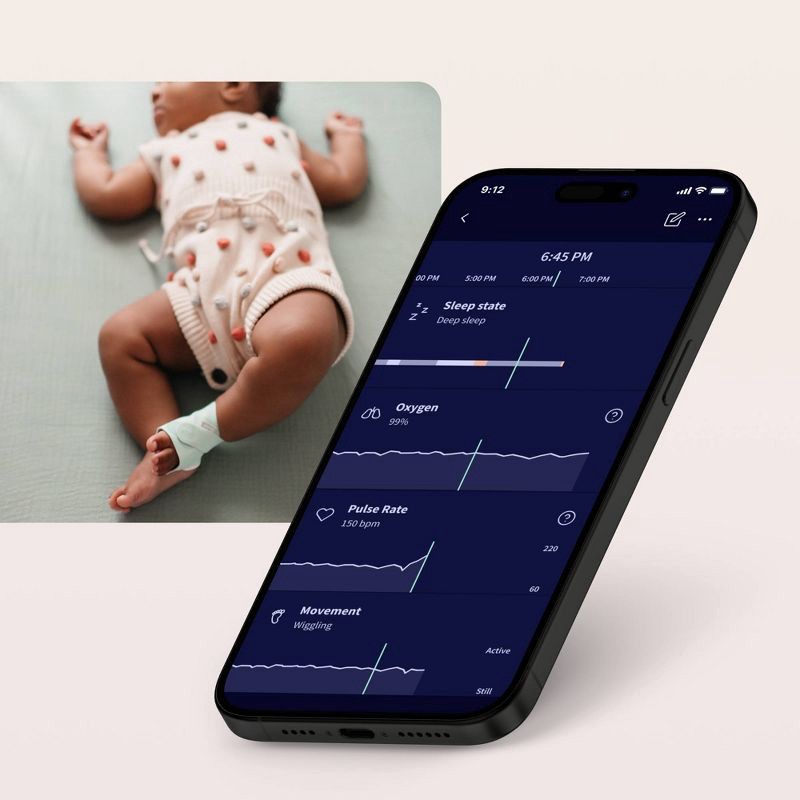 slide 5 of 12, Owlet Dream Sock - FDA-Cleared Smart Baby Monitor with Live Health Readings and Notifications - Mint, 1 ct
