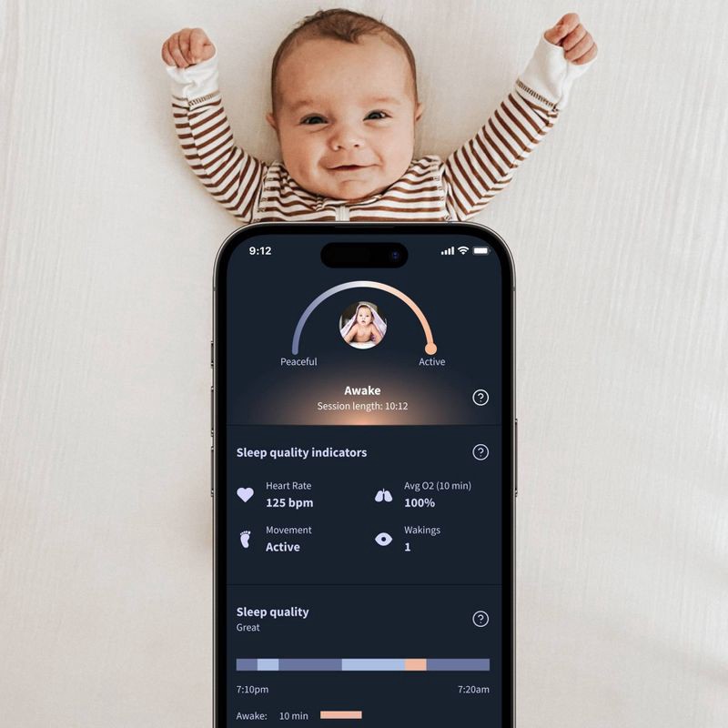 slide 9 of 12, Owlet Dream Sock - FDA-Cleared Smart Baby Monitor with Live Health Readings and Notifications - Mint, 1 ct