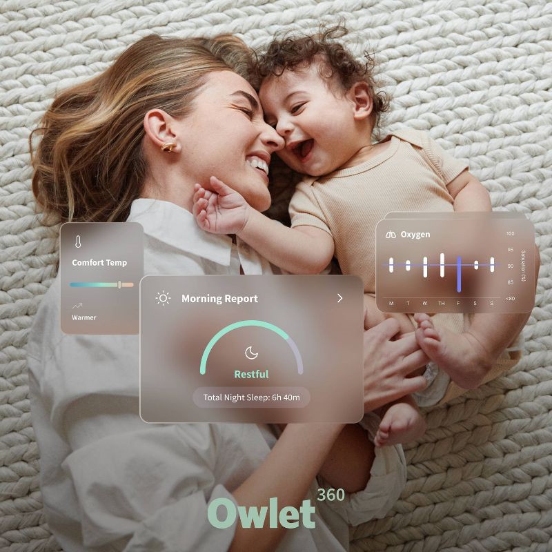 slide 10 of 12, Owlet Dream Sock - Smart Wearable Baby Breathing and Movement Monitor with Live Heart Rate & Oxygen Alerts - Mint, 1 ct