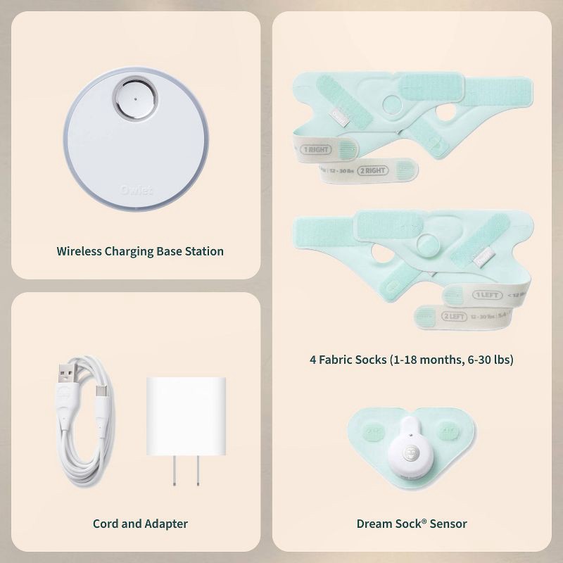 slide 11 of 12, Owlet Dream Sock - Smart Wearable Baby Breathing and Movement Monitor with Live Heart Rate & Oxygen Alerts - Mint, 1 ct