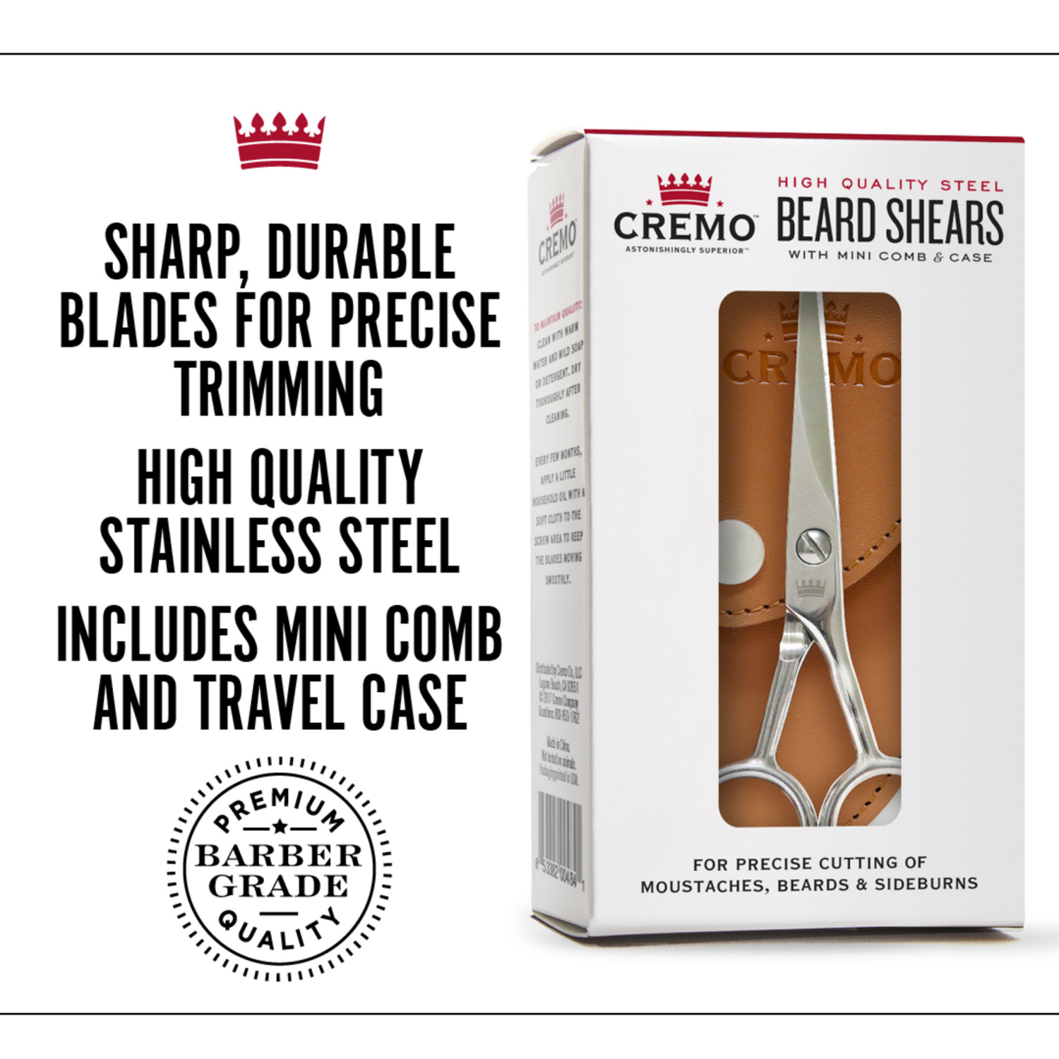 slide 3 of 5, Cremo Beard Shears Kit for Men, Premium Quality for Precision, 1 ct