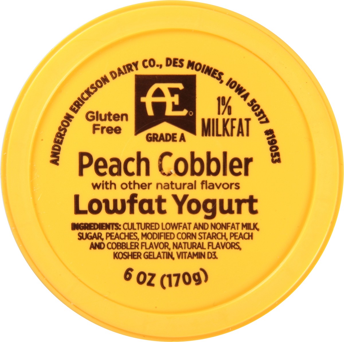 slide 8 of 11, Anderson Erickson Dairy Lowfat Peach Cobbler Yogurt 6 oz, 6 oz