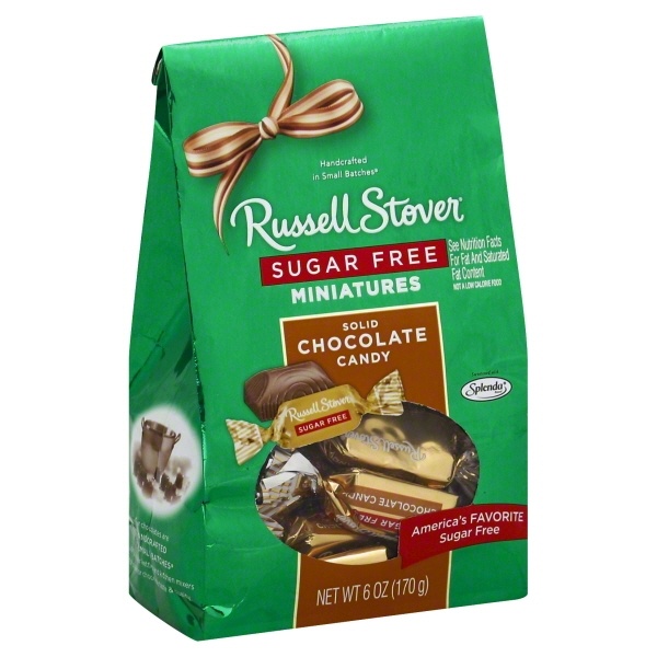 slide 1 of 1, Russell Stover Sugar-Free Miniatures Milk Chocolate Candy, 6 oz