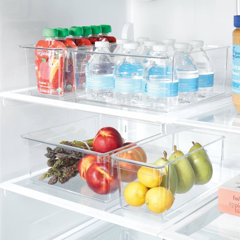 slide 2 of 3, 4pc Fridge & Pantry Bin Storage Set Clear - Brightroom™: Refrigerator & Pantry Organizers, Hand Washable, 4 ct