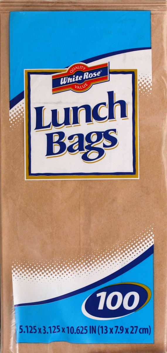 slide 4 of 4, White Rose Lunch Bags 100 ea, 100 ct