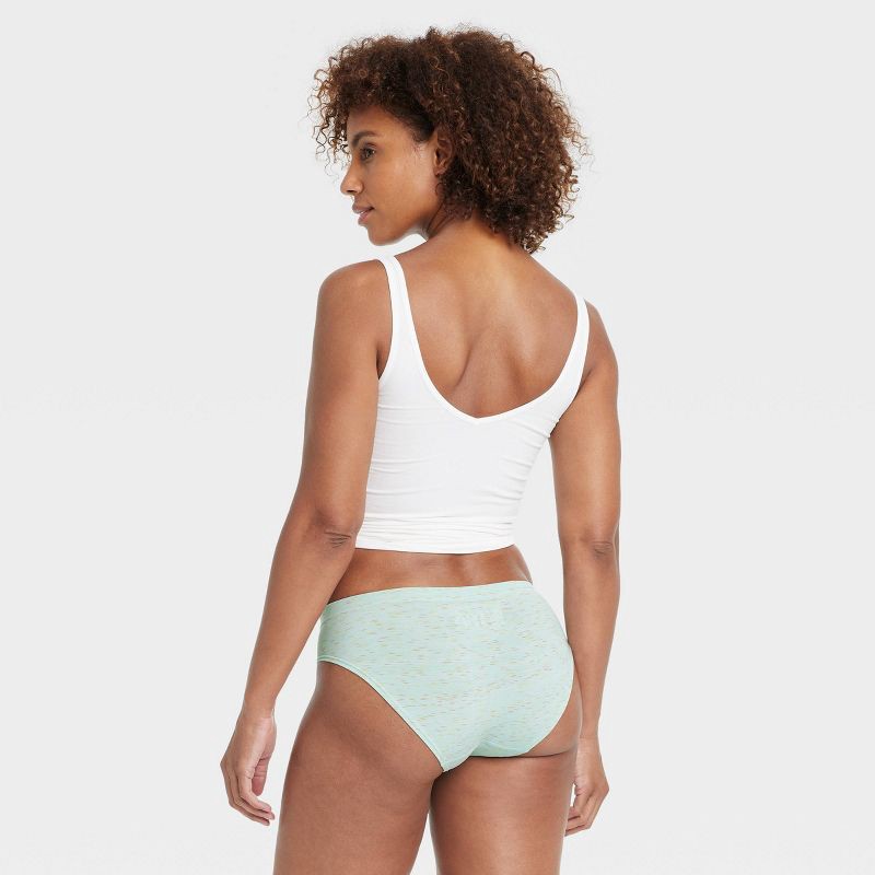 Women's Seamless Bikini Underwear - Auden Green Confetti S 1 ct