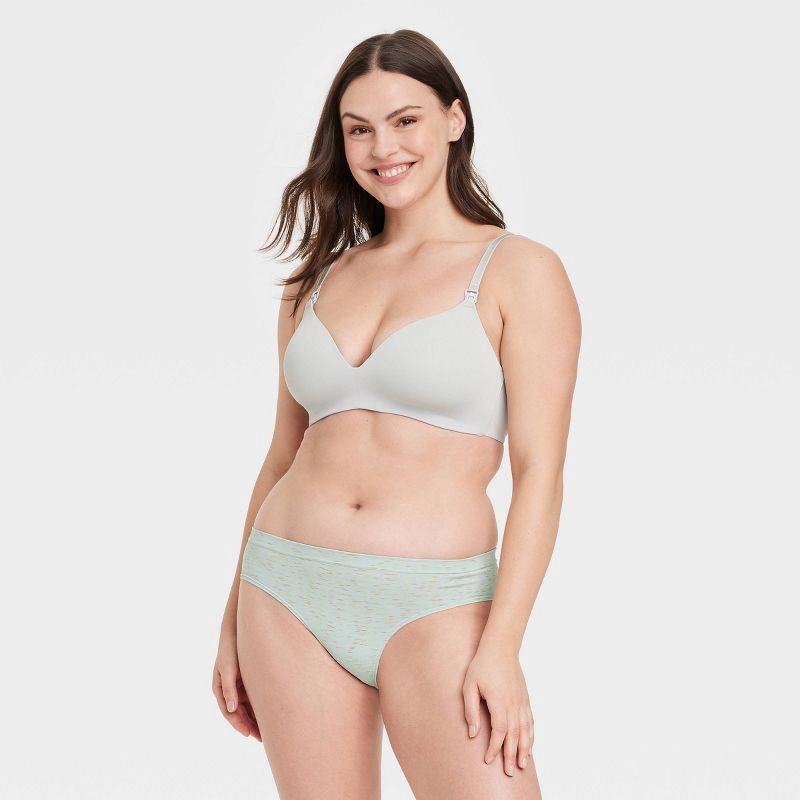 slide 4 of 5, Women's Seamless Bikini Underwear - Auden™ Green Confetti L, 1 ct