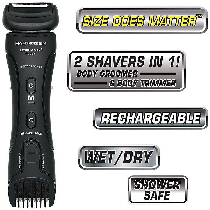 slide 2 of 6, Mangroomer Lithium Max Plus Body Groomer & Trimmer Black, 7 in