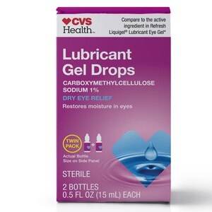 slide 1 of 1, Cvs Health Lubricant Gel Drops Twinpack, 1 Oz, 1 oz