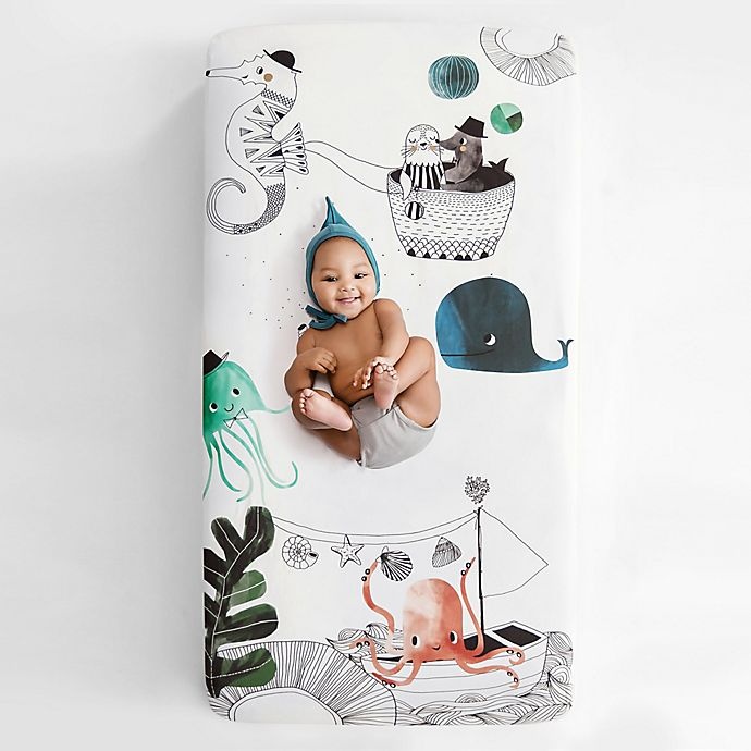 slide 2 of 5, Rookie Humans Underwater Love Fitted Crib Sheet, 1 ct