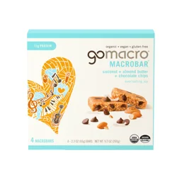 GoMacro Coconut + Almond Butter + Chocolate Chips MacroBar 4ct Multipack