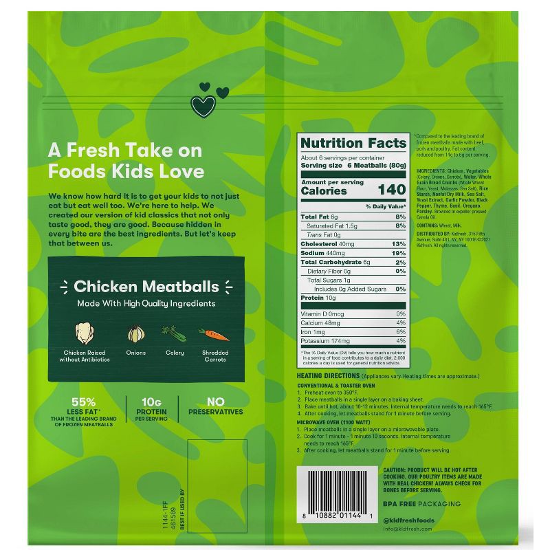 slide 2 of 4, Kidfresh Frozen Chicken Meatballs - 16.45oz, 16.45 oz