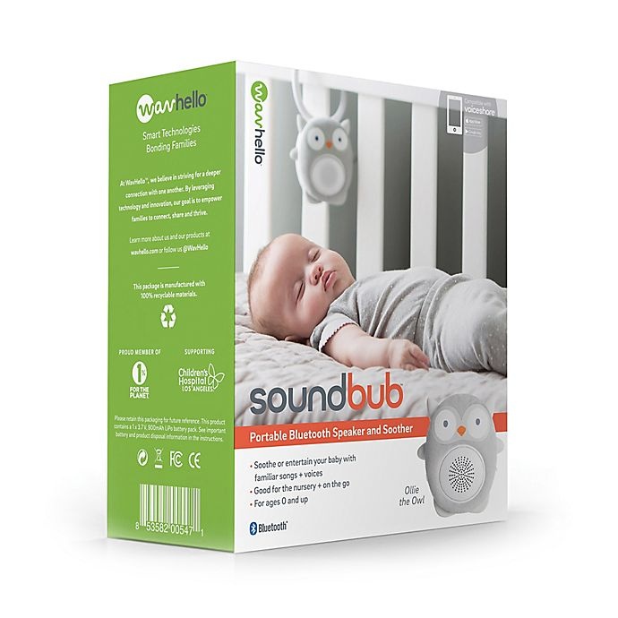 slide 4 of 5, Wavhello Soundbub Ollie The Owl Bluetooth Speaker and Soother, 1 ct